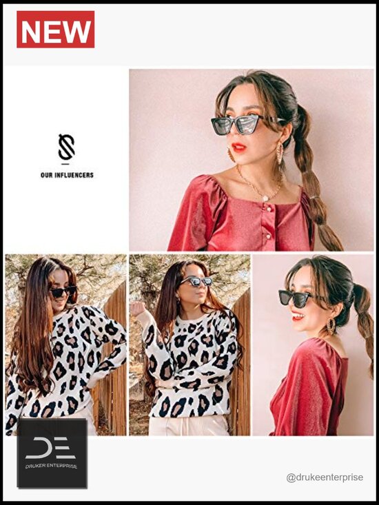 Polarized Narrow Square Cateye Sunglasses UV400 Protection for Women Retro main image 6